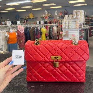 Kurt Geiger Red Quilted Shoulder Bag